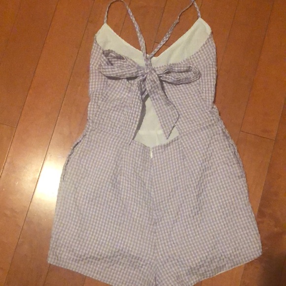 Purple Plaid Rompers - Picture 4 of 4